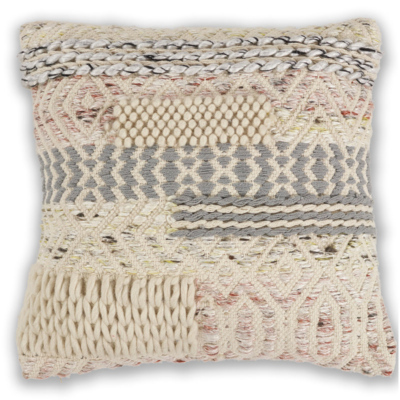 Mistana Crosswhite Wool Throw Pillow & Reviews Wayfair
